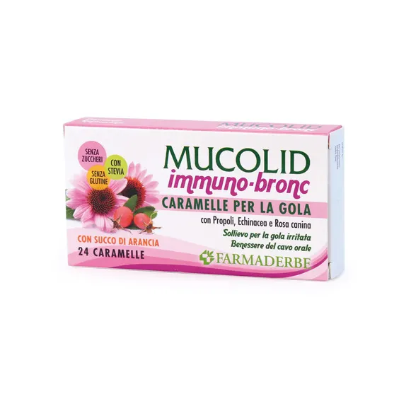 Mucolid Immuno-bronc pastile za grlo in odpornost 24 pastil